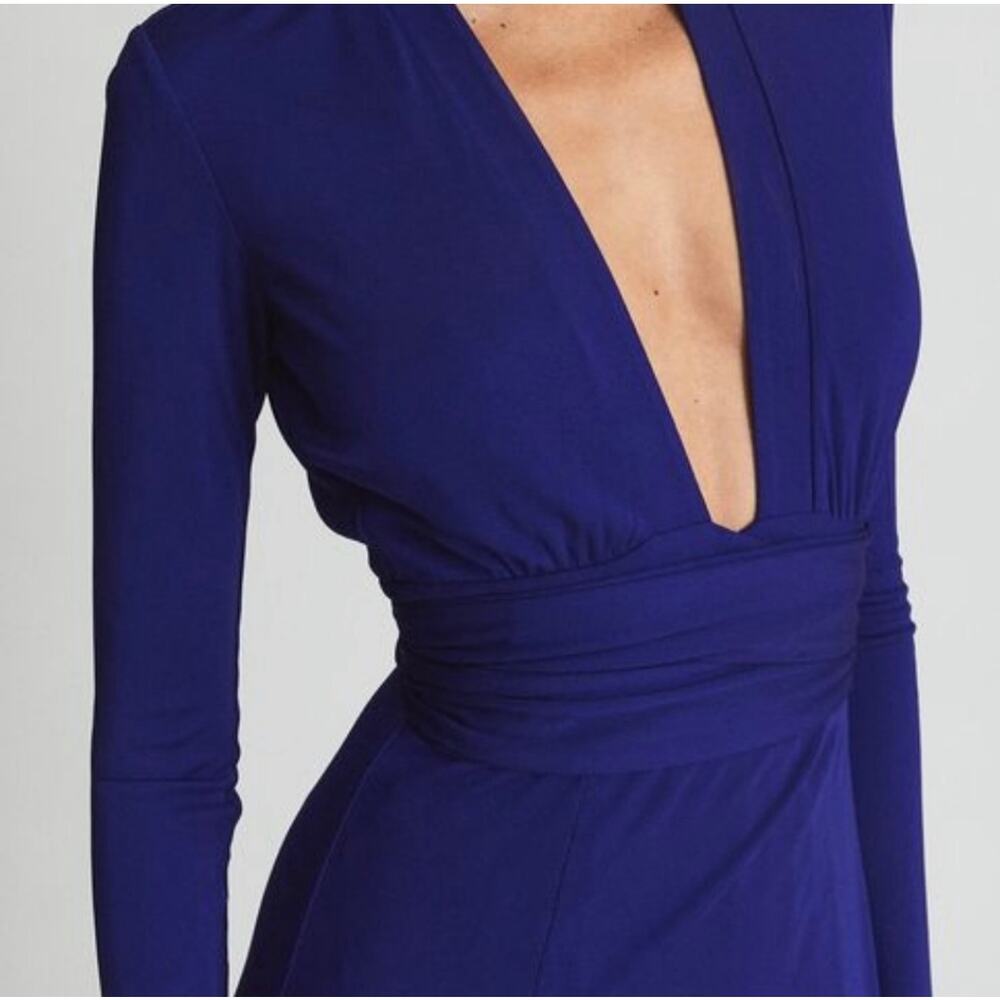 REISS Bailey Plunge Neckline Cutout Back Maxi Dress Size 10 NWT - Picture 5 of 10